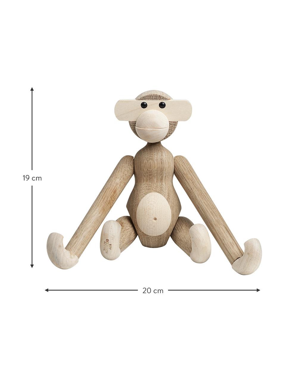 Designer-Deko-Objekt Monkey aus Eichenholz, Eichenholz, Ahornholz, lackiert, FSC-zertifiziert, Helles Holz, B 20 x H 19 cm