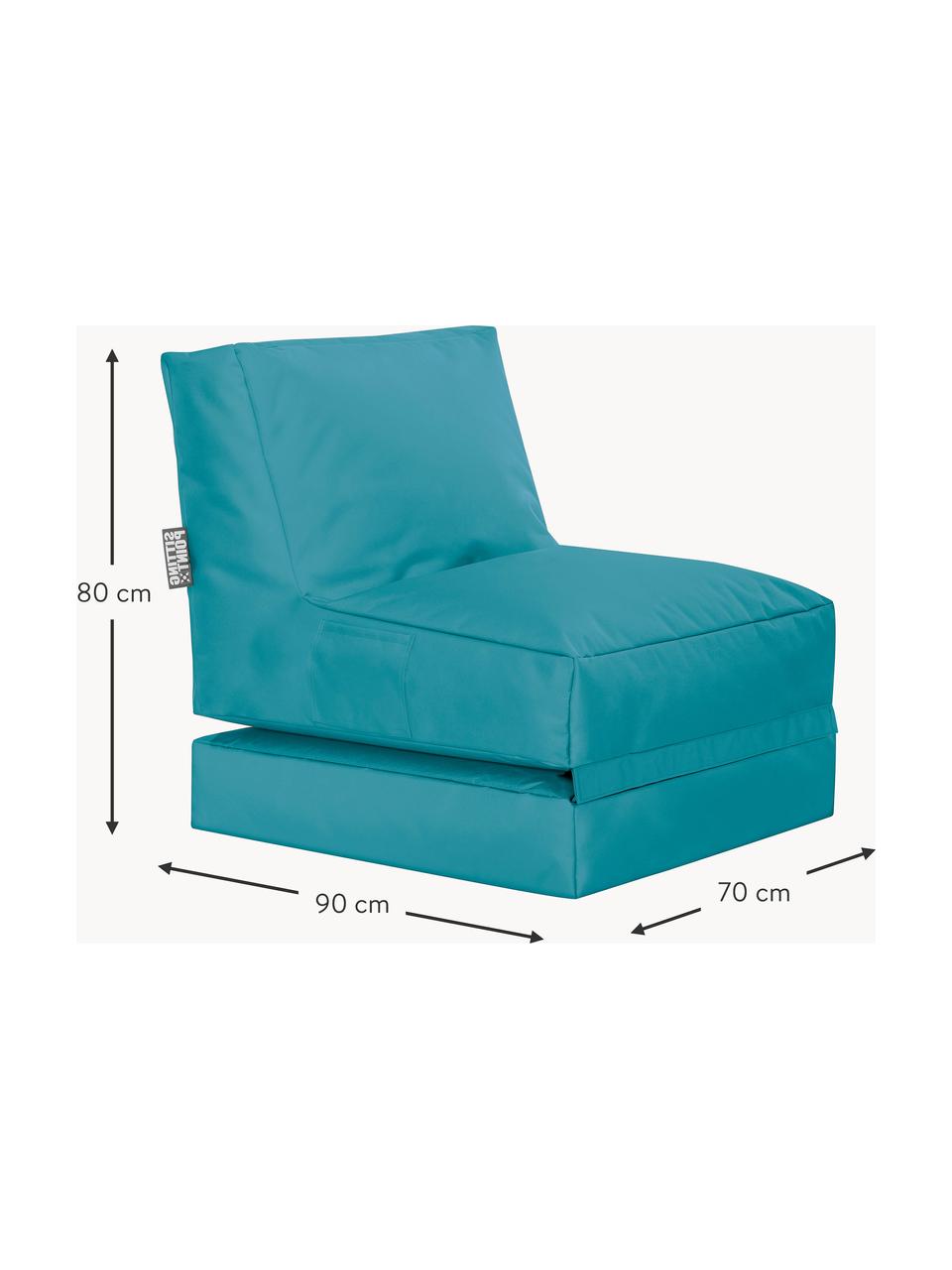 Sillón para exterior Pop Up, reclinable, Tapizado: 100% poliéster Interior c, Tejido azul petróleo, An 70 x F 90 cm