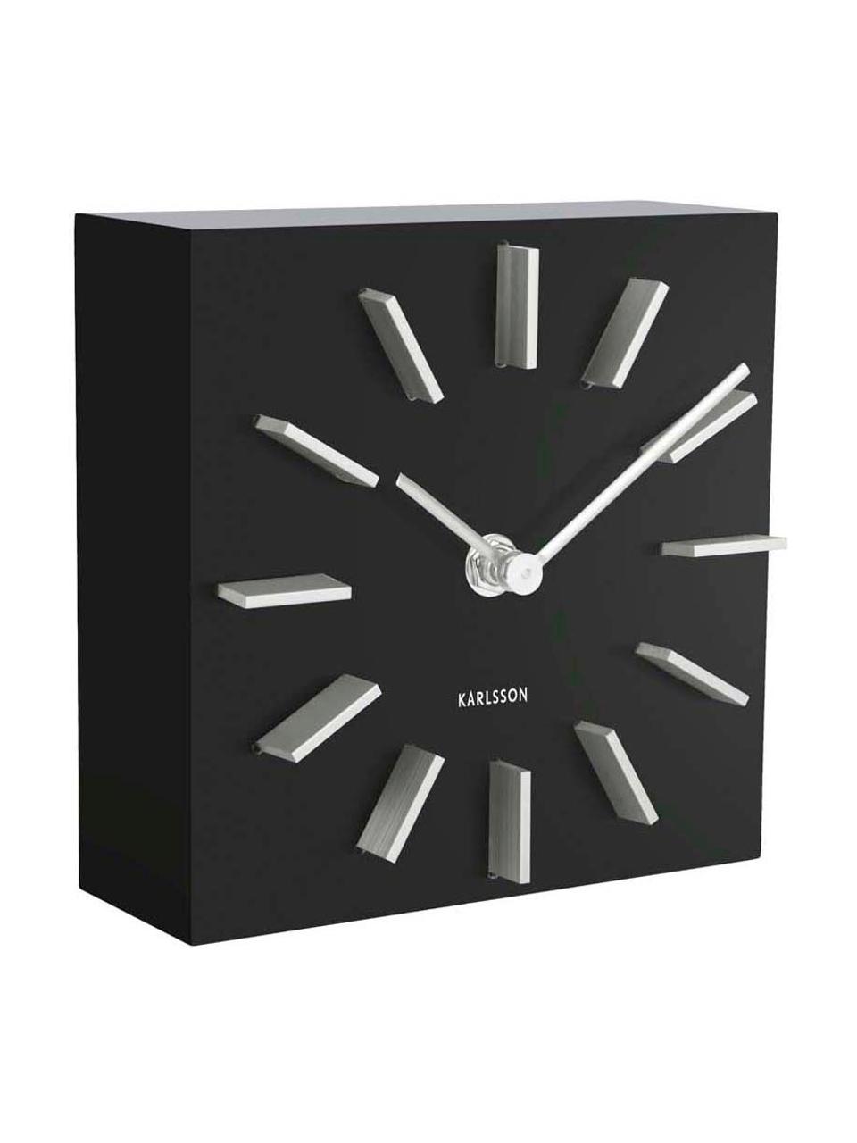 Orologio Discreet, Pannello di fibra a media densità (MDF), Nero, bianco, Larg. 15 x Alt. 15 cm