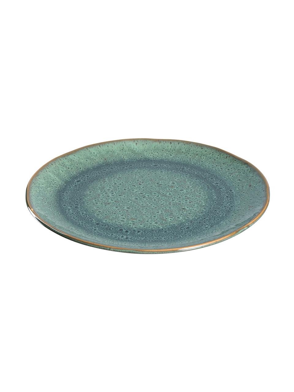 Snídaňový talíř s barevným přechodem a hrbolky Matera, 6 ks, Keramika, Zelená, Ø 23 cm, V 2 cm