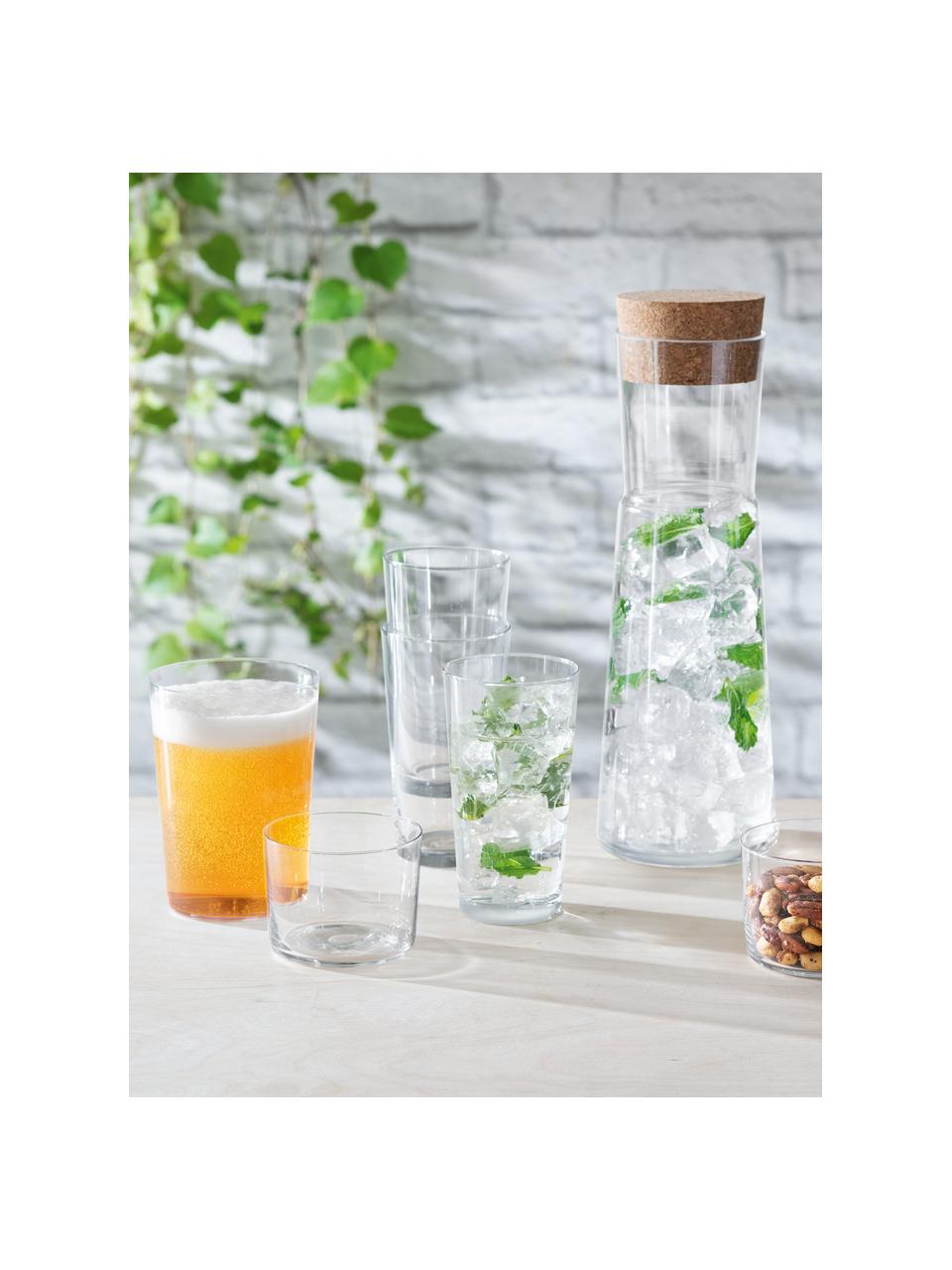 Filigrain waterglazen Gio van dun glas, 4 stuks, Glas, Transparant, Ø 7 x H 13 cm, 320 ml