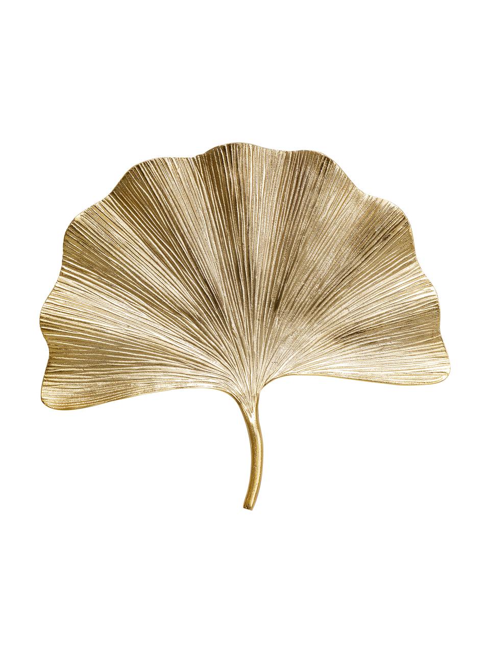 Nástenná dekorácia Ginkgo Leaf, Poniklovaný hliník, Odtiene zlatej, Š 50 x V 44 cm