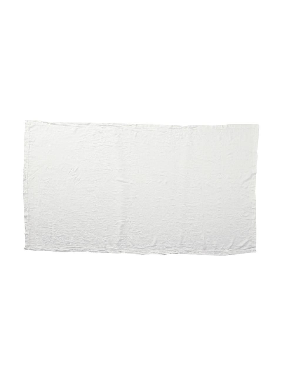 Nappe pur lin blanc Duk, 100 % pur lin, Blanc, Pour 6 à 10 pers. (larg. 135 x long. 250 cm)