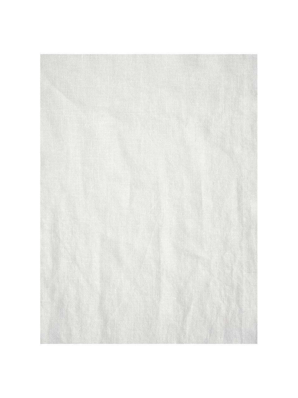 Nappe pur lin blanc Duk, 100 % pur lin, Blanc, Pour 6 à 10 pers. (larg. 135 x long. 250 cm)