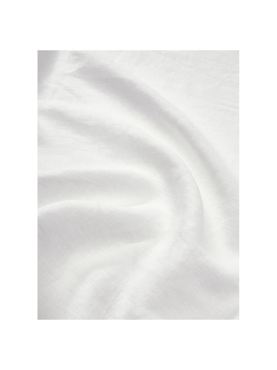 Nappe pur lin blanc Duk, 100 % pur lin, Blanc, Pour 6 à 10 pers. (larg. 135 x long. 250 cm)