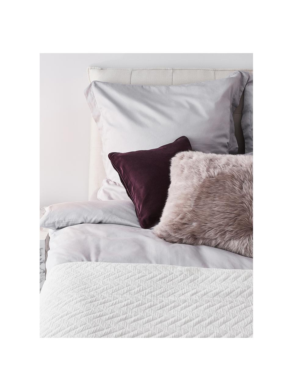 Housse de coussin velours aubergine Dana, Aubergine