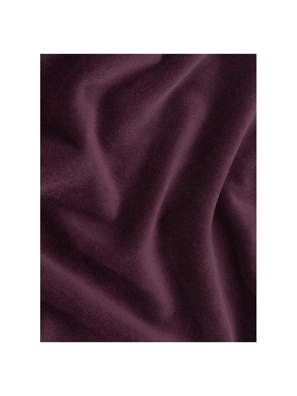 Funda de cojín de terciopelo Dana, 100% terciopelo de algodón, Color berenjena, An 40 x L 40 cm