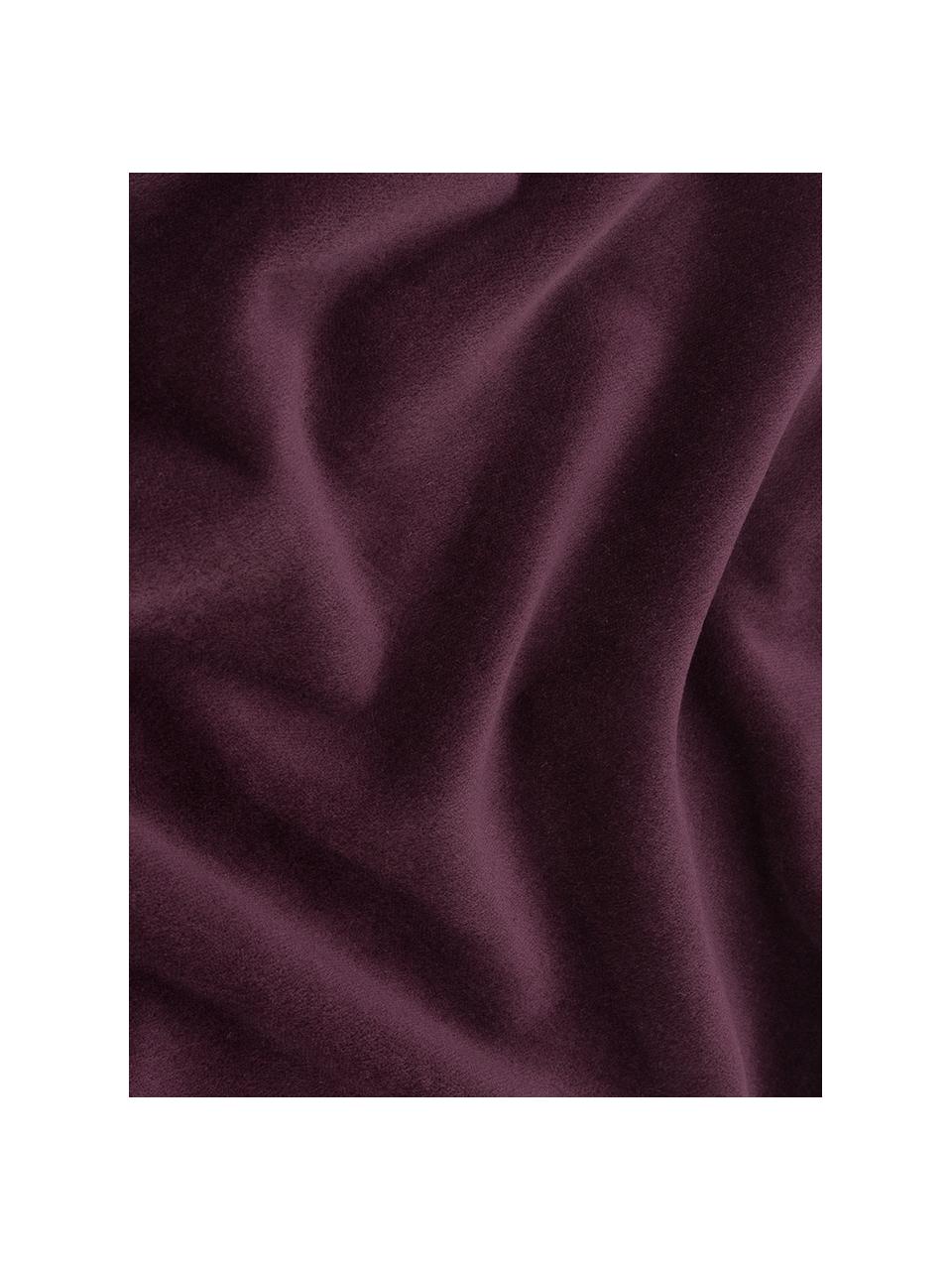 Housse de coussin velours aubergine Dana, Aubergine