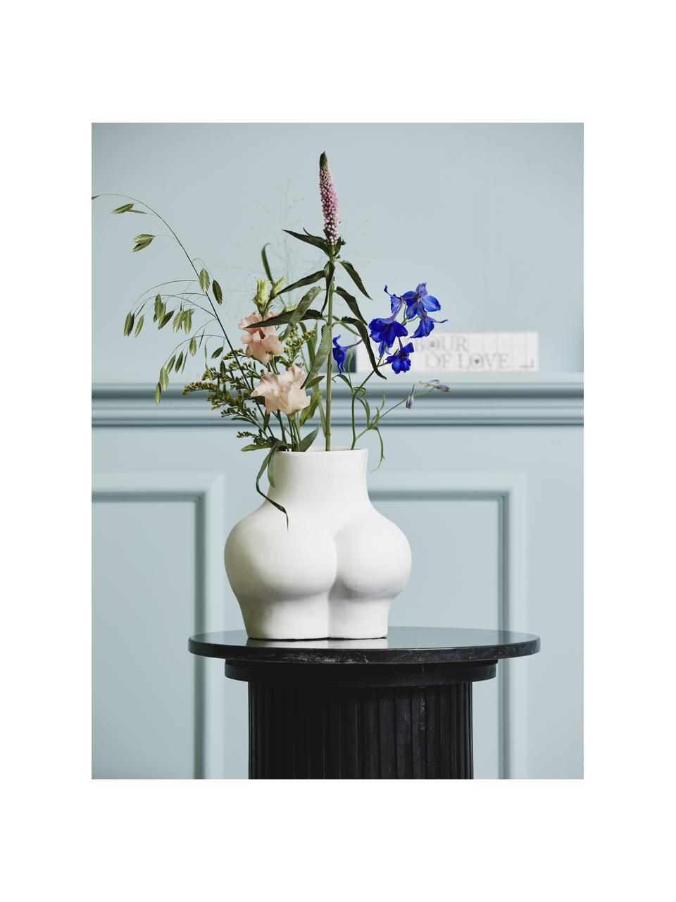 Designová váza Avaji, Keramika, Bílá, Š 22 cm, V 23 cm
