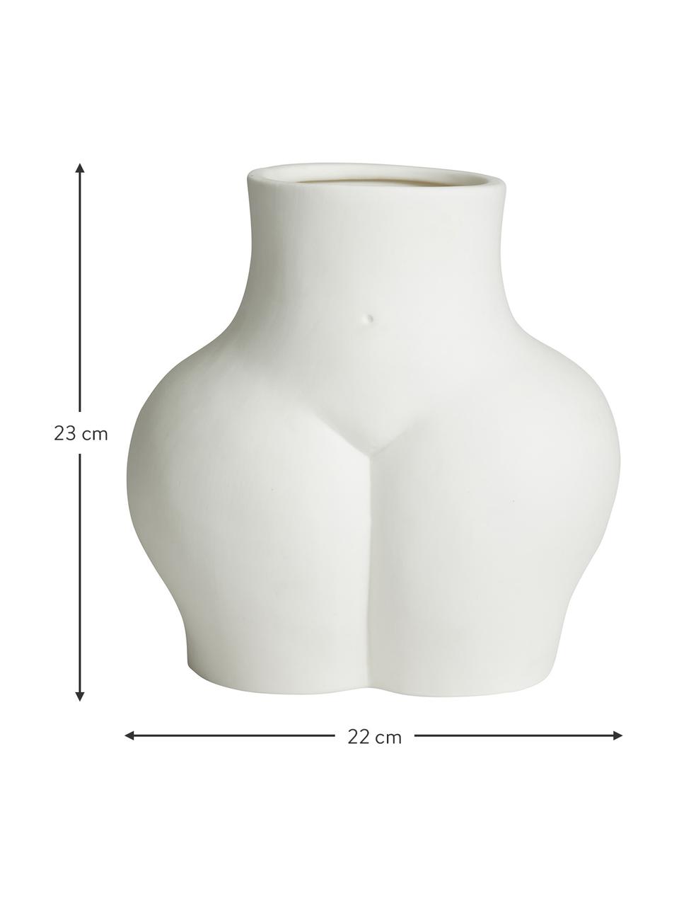 Vase design Avaji, Céramique, Blanc, larg. 22 x haut. 23 cm