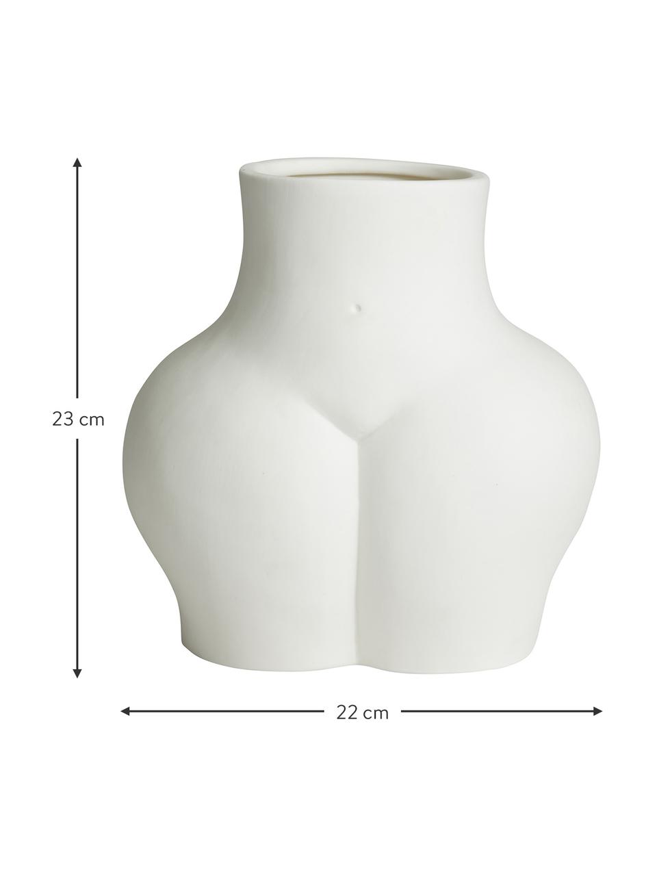 Vaso bianco di design Avaji, Ceramica, Bianco, Larg. 22 x Alt. 23 cm