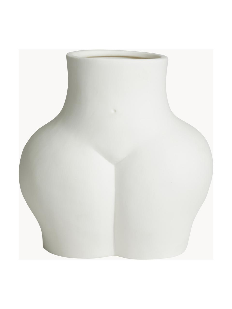 Design-Vase Avaji, H 23 cm, Keramik, Weiß, B 22 x H 23 cm