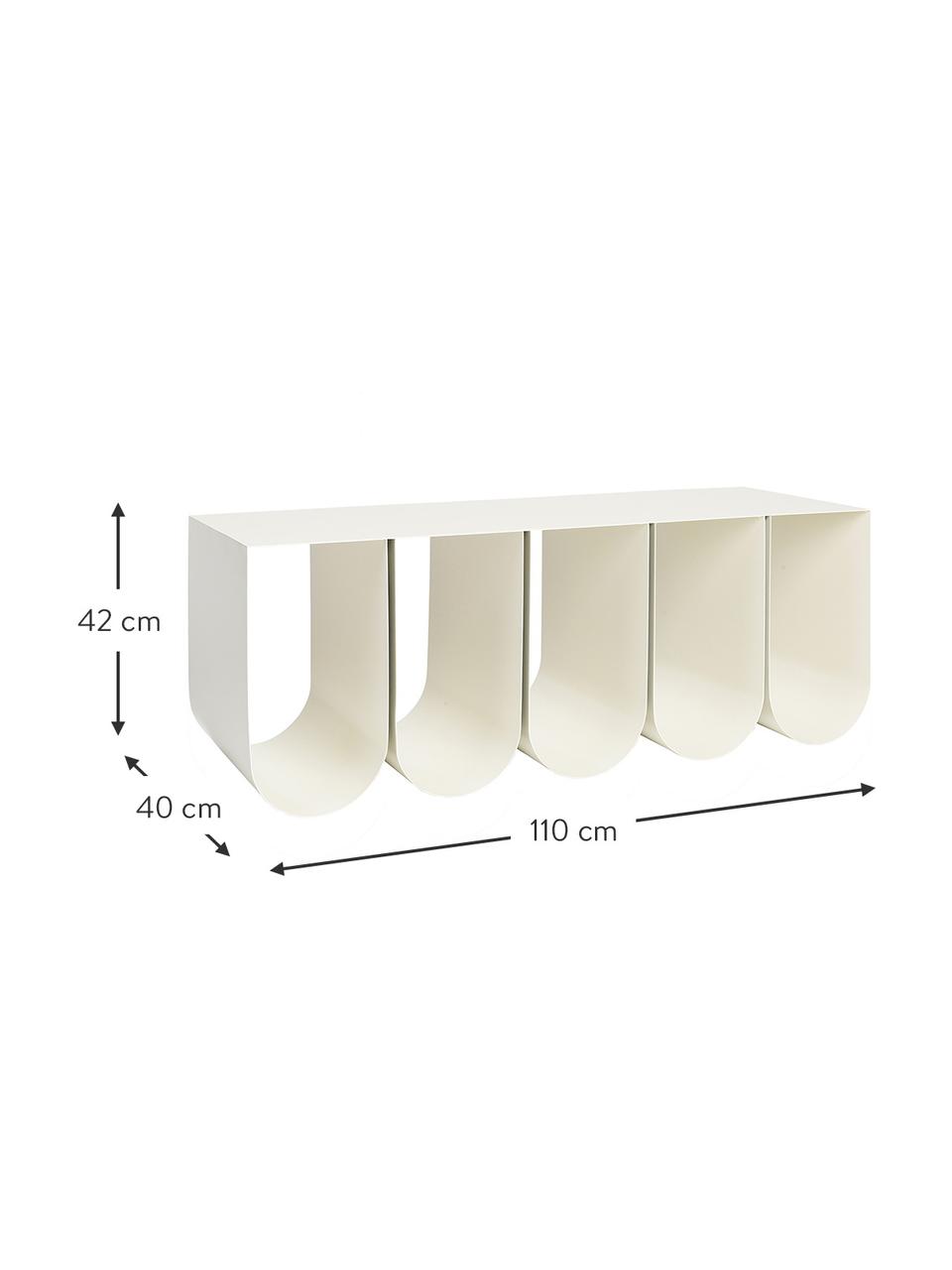 Banco de metal Curved, Acero con pintura en polvo, Blanco, An 110 x Al 42 cm