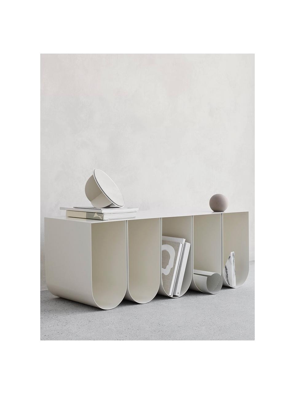 Metall-Sitzbank Curved, Stahl, pulverbeschichtet, Weiß, B 110 x H 42 cm