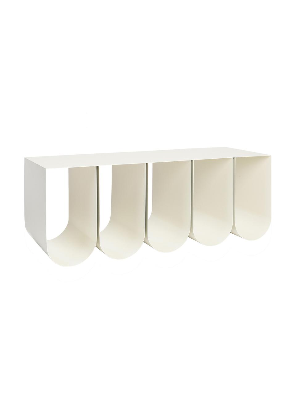 Banco de metal Curved, Acero con pintura en polvo, Blanco, An 110 x Al 42 cm