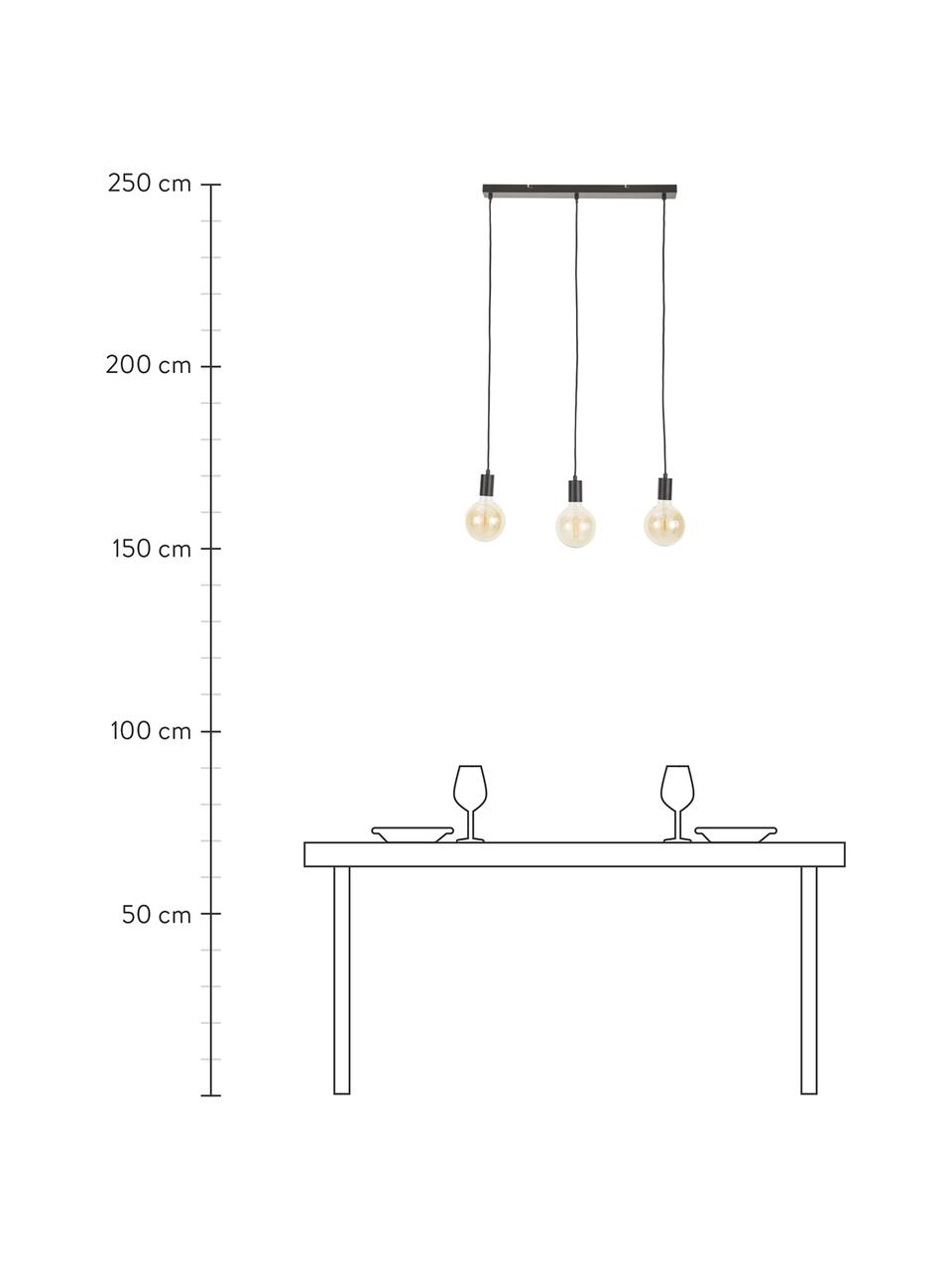 Hanglamp Dina, Zwart, B 60  x D 6 cm