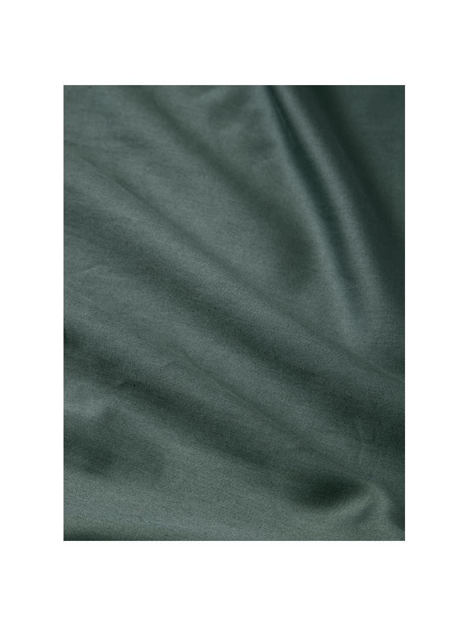 Funda nórdica de satén estampada Flori, Verde oscuro, multicolor, Cama 150/160 cm (240 x 220 cm)