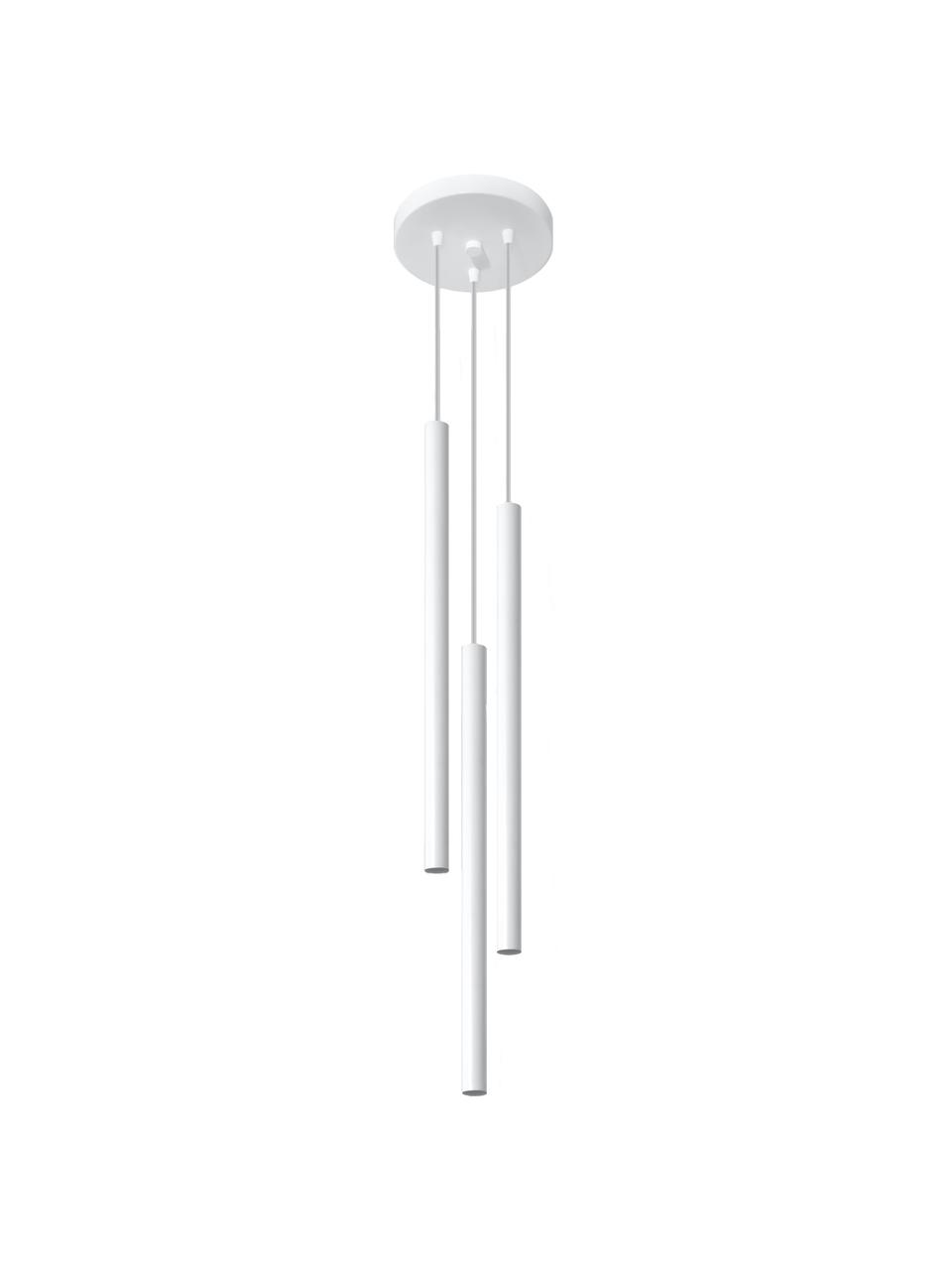 Lámpara de techo artesanal Fideus, Cable: plástico, Blanco, Ø 20 cm