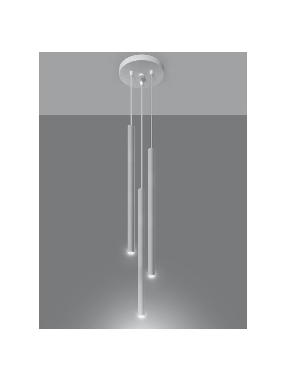 Lámpara de techo artesanal Fideus, Cable: plástico, Blanco, Ø 20 cm