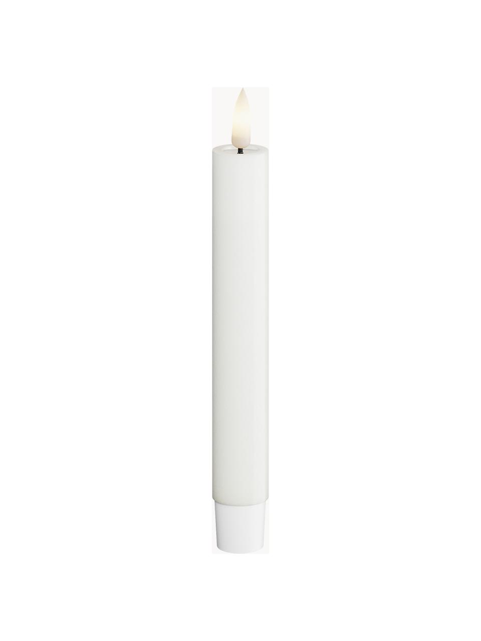 Ręcznie wykonana świeca stołowa LED Real Flame, W 24 cm, 2 szt., Tworzywo sztuczne, wosk z powłoką żywiczną, Biały, W 24 cm