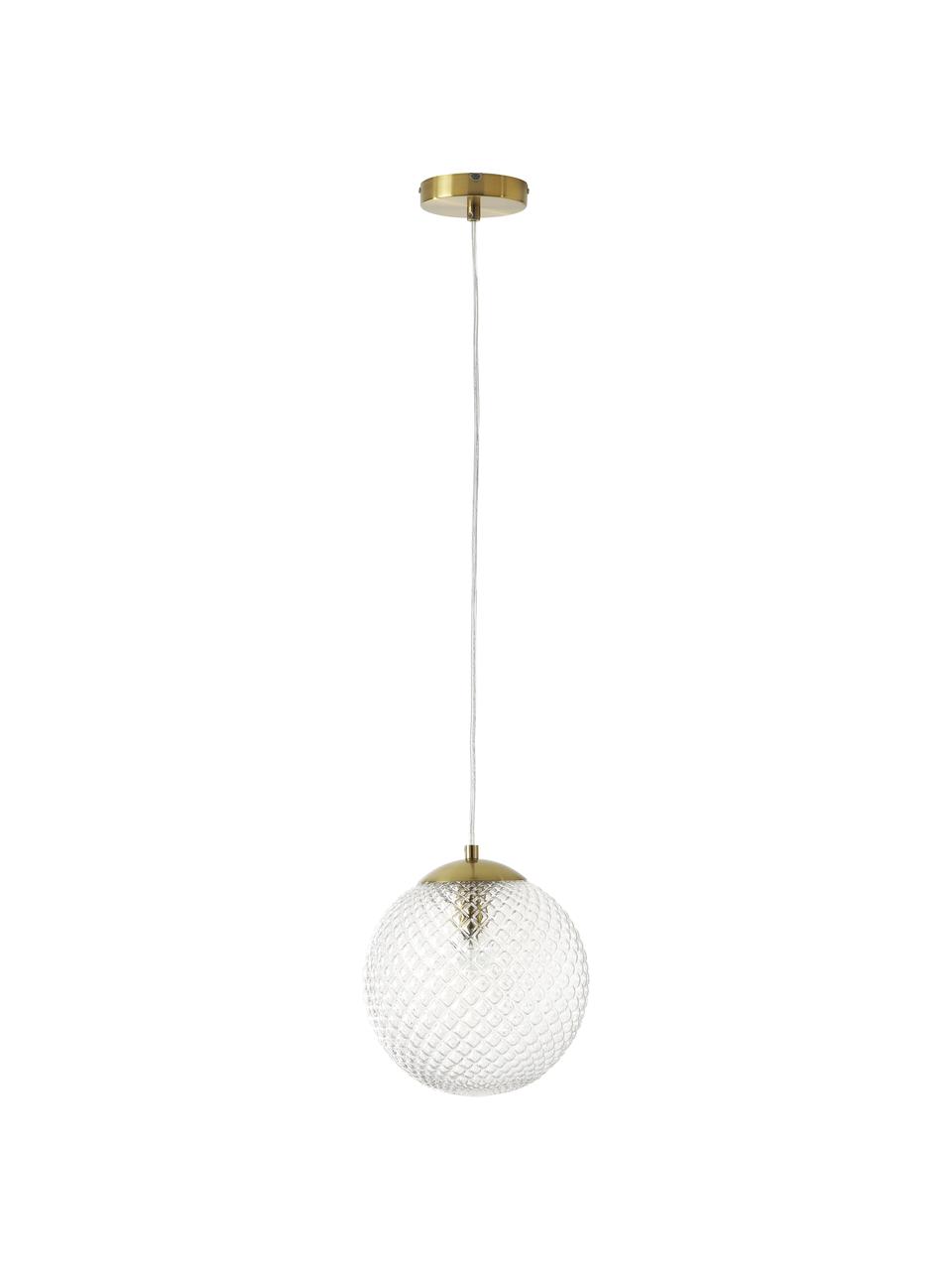 Lampa wisząca ze szkła Lorna, Transparentny, odcienie złotego, Ø 25 cm