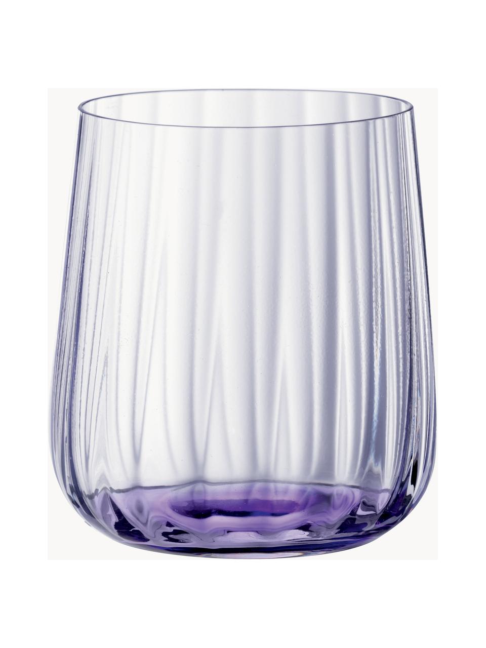 Kristall-Gläser Lifestyle, 2 Stück, Kristallglas, Lila, Ø 8 x H 9 cm, 340 ml