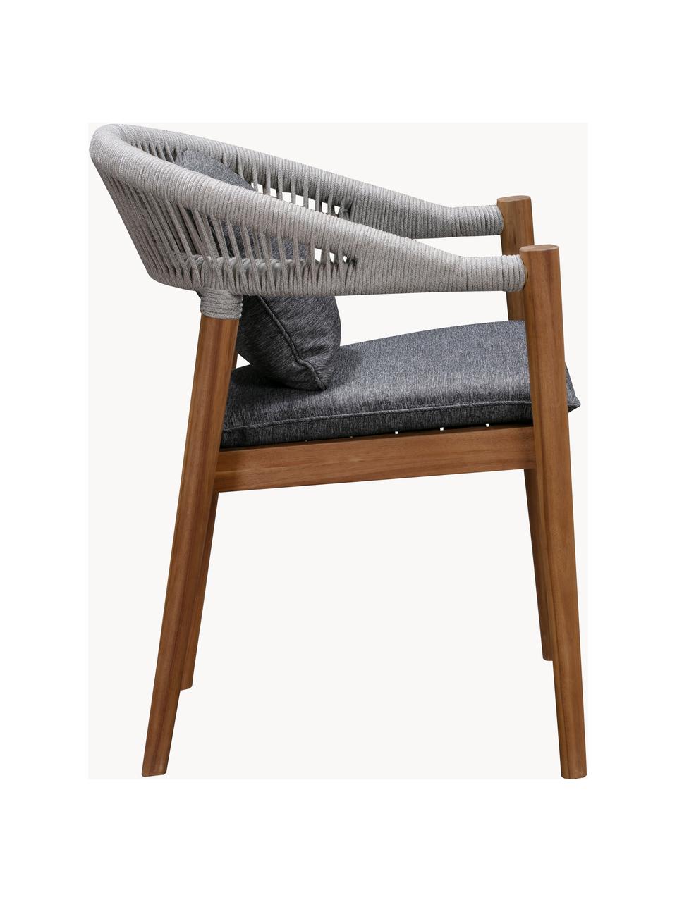 Garten-Stuhl Malmö aus Akazienholz, 2 Stück, Gestell: Massives Akazienholz (FSC, Schwarz, Dunkles Holz, B 60 x T 58 cm