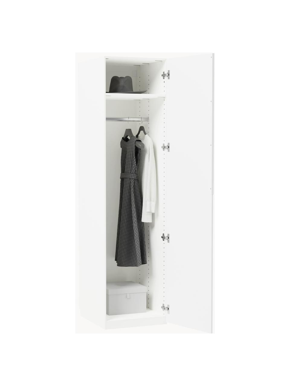 Modularer Drehtürenschrank Leon, 50 cm Breite, mehrere Varianten, Korpus: Spanplatte, melaminbeschi, Weiss, Basic Interior, B 50 x H 200 cm