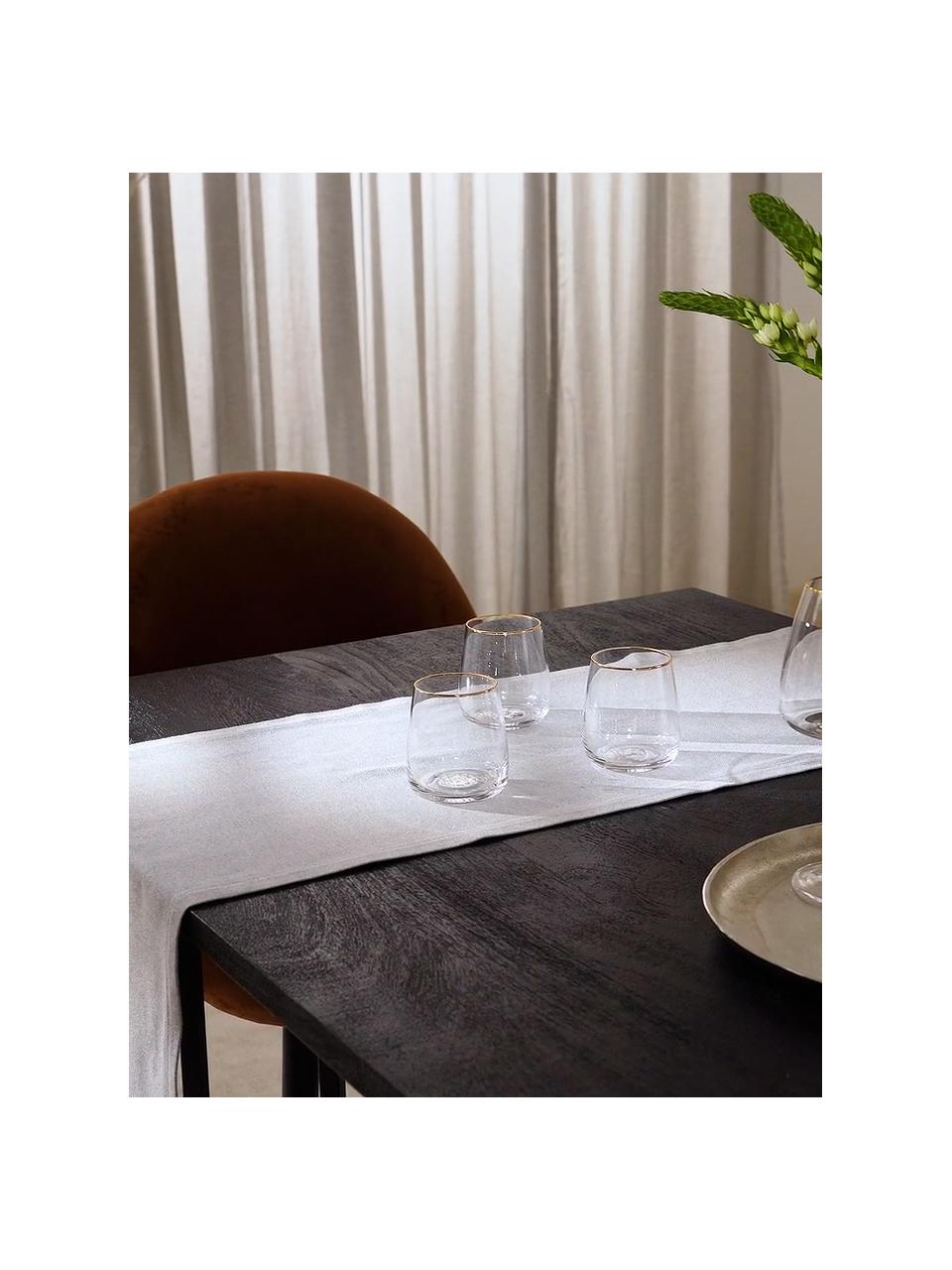 Bicchiere acqua in vetro soffiato con bordo dorato Ellery 4 pz, Vetro, Trasparente con bordo dorato, Ø 9 x Alt. 10 cm