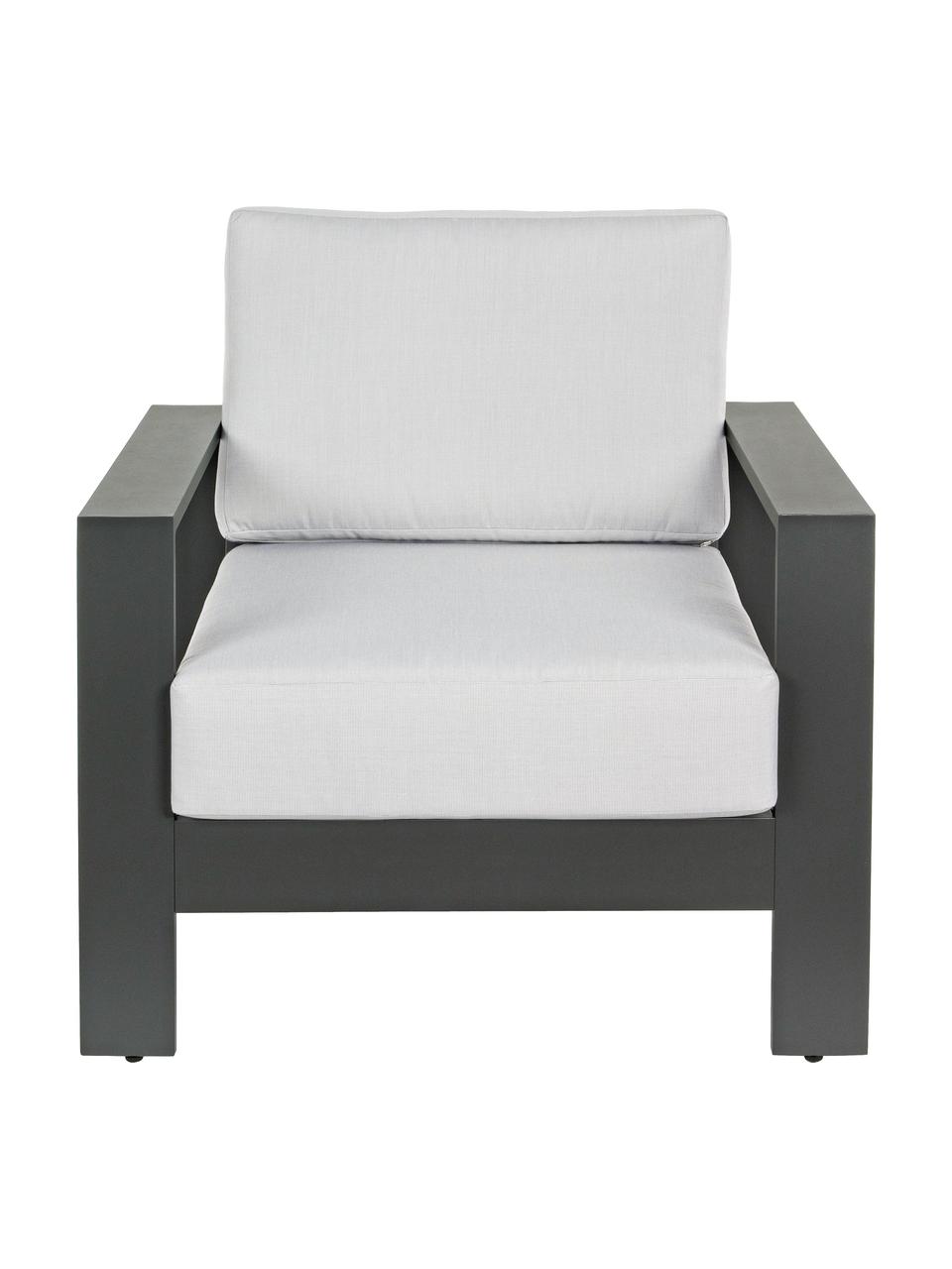 Outdoor loungeset Atlantic, 4-delig, Frame: gepoedercoat aluminium, Antraciet, lichtgrijs, Set met verschillende formaten