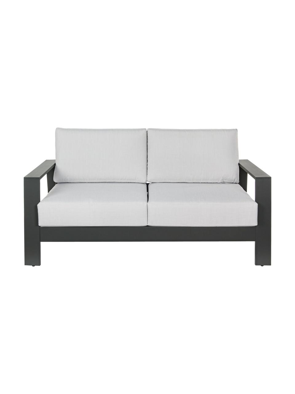 Garten-Lounge-Set Atlantic, 4-tlg., Gestell: Aluminium, pulverbeschich, Bezug: Polyester, Anthrazit, Hellgrau, Set mit verschiedenen Grössen