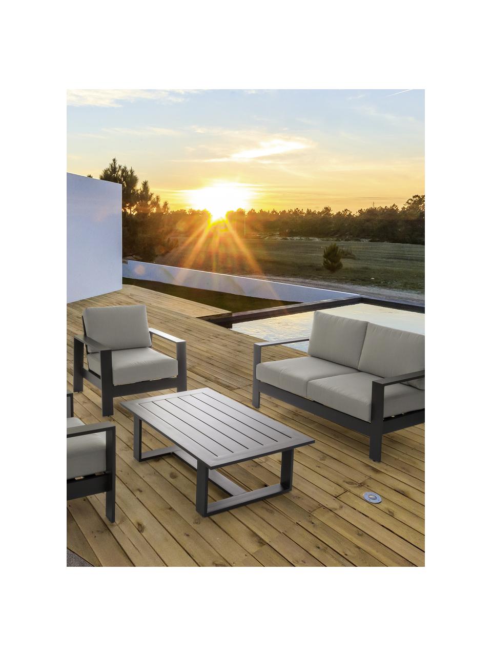 Salotto da giardino Atlantic 4 pz, Struttura: alluminio verniciato a po, Rivestimento: poliestere, Antracite, grigio chiaro, Set in varie misure