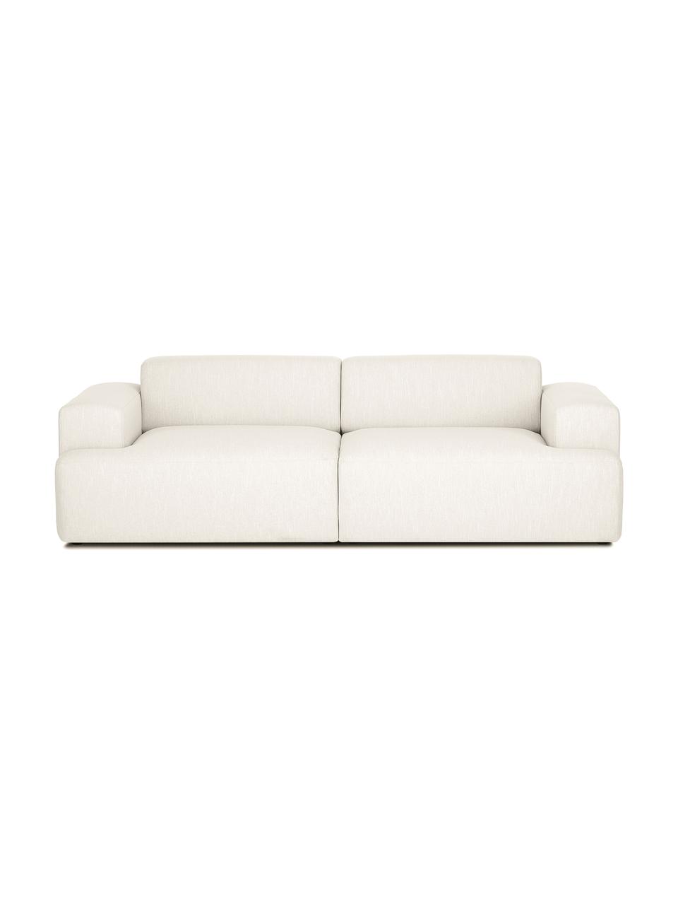 Sofa Melva (3-Sitzer) in Beige, Bezug: Polyester Der hochwertige, Gestell: Massives Kiefernholz, Spa, Füße: Kiefernholz Die Füße befi, Webstoff Beige, B 240 x T 101 cm