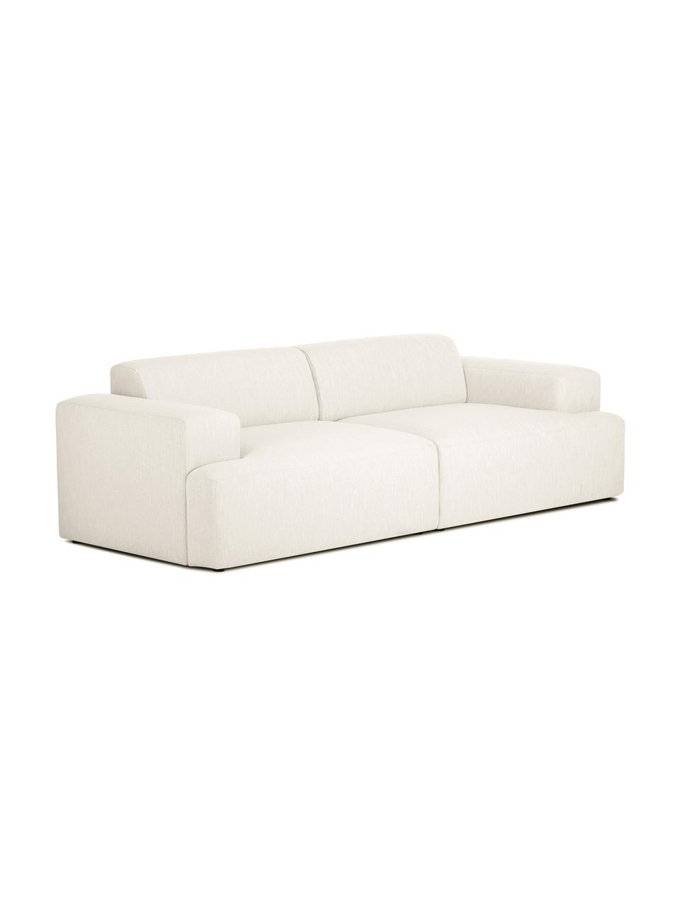 Sofa Melva (3-Sitzer) in Beige, Bezug: Polyester Der hochwertige, Gestell: Massives Kiefernholz, Spa, Füße: Kiefernholz Die Füße befi, Webstoff Beige, B 240 x T 101 cm