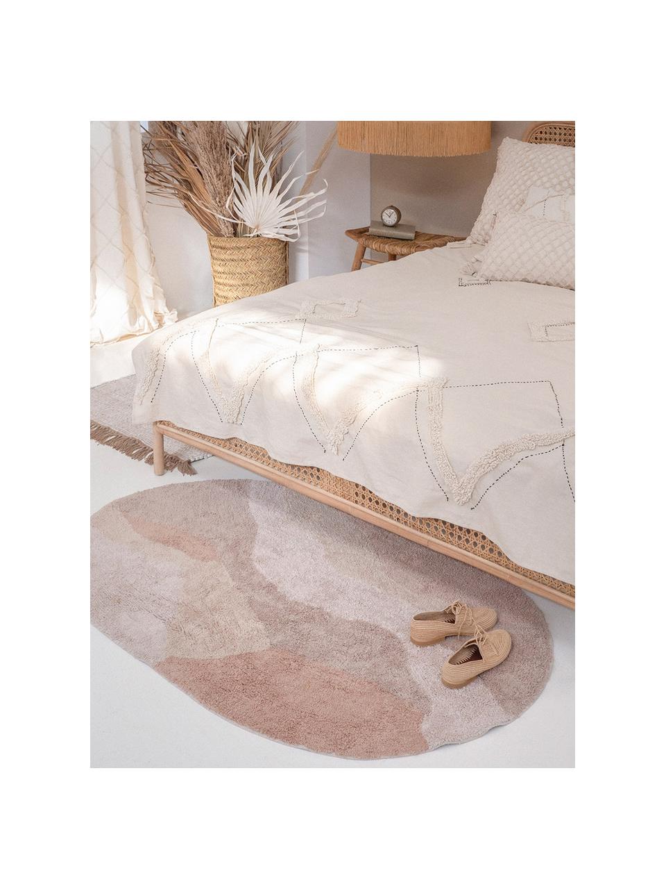Vzorovaný oválny bavlnený koberec Malva, Béžová