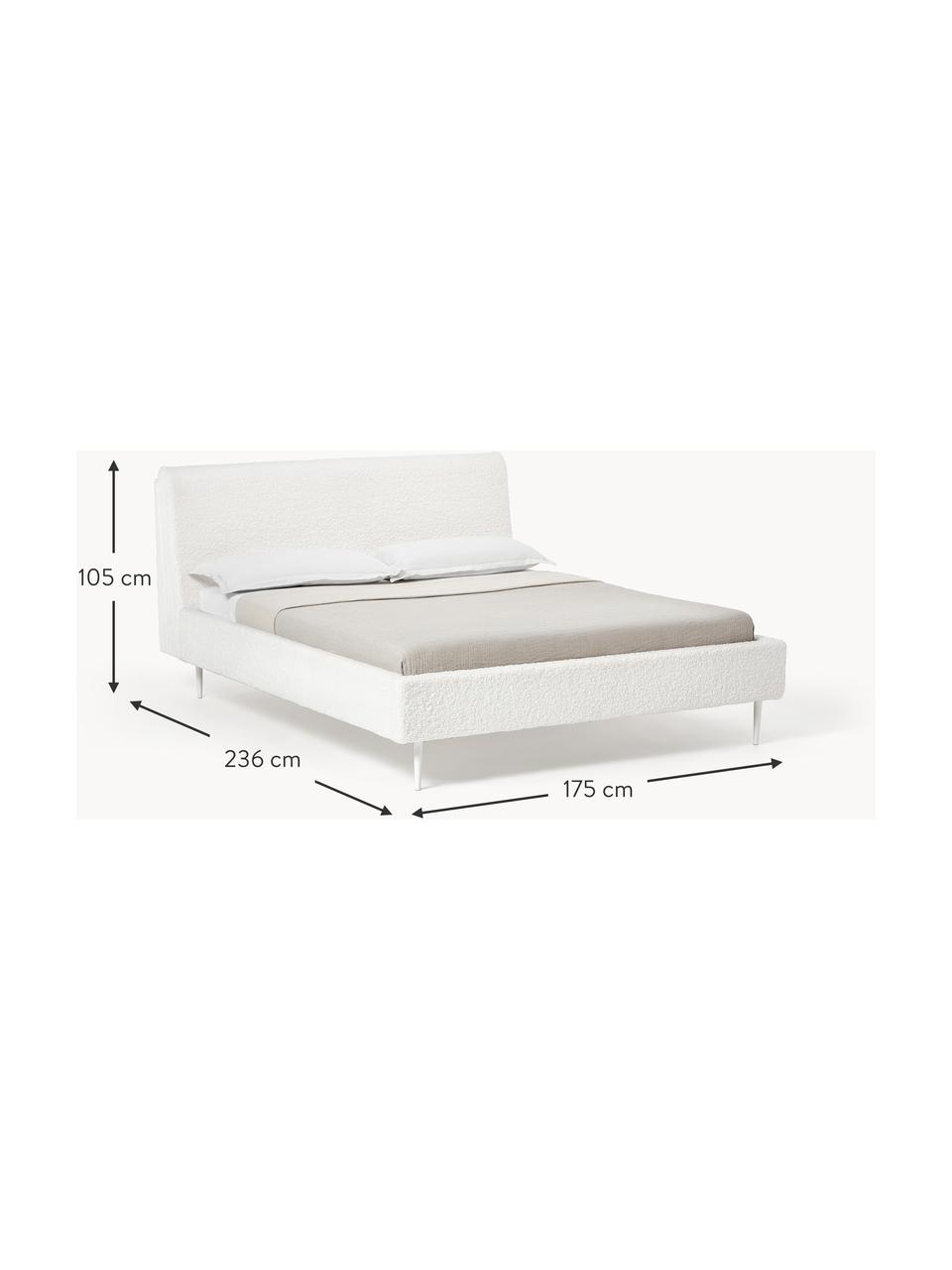 Letto in metallo bianco con rete a doghe 180 x 200 cm