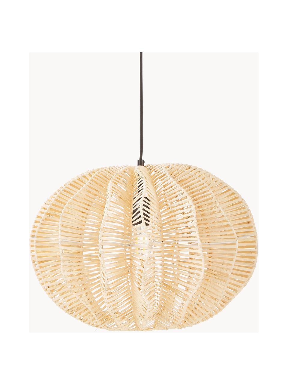 Hanglamp Ufe van rotan, Lampenkap: rotan, Baldakijn: gepoedercoat metaal, Rotan, Ø 50 x H 38 cm