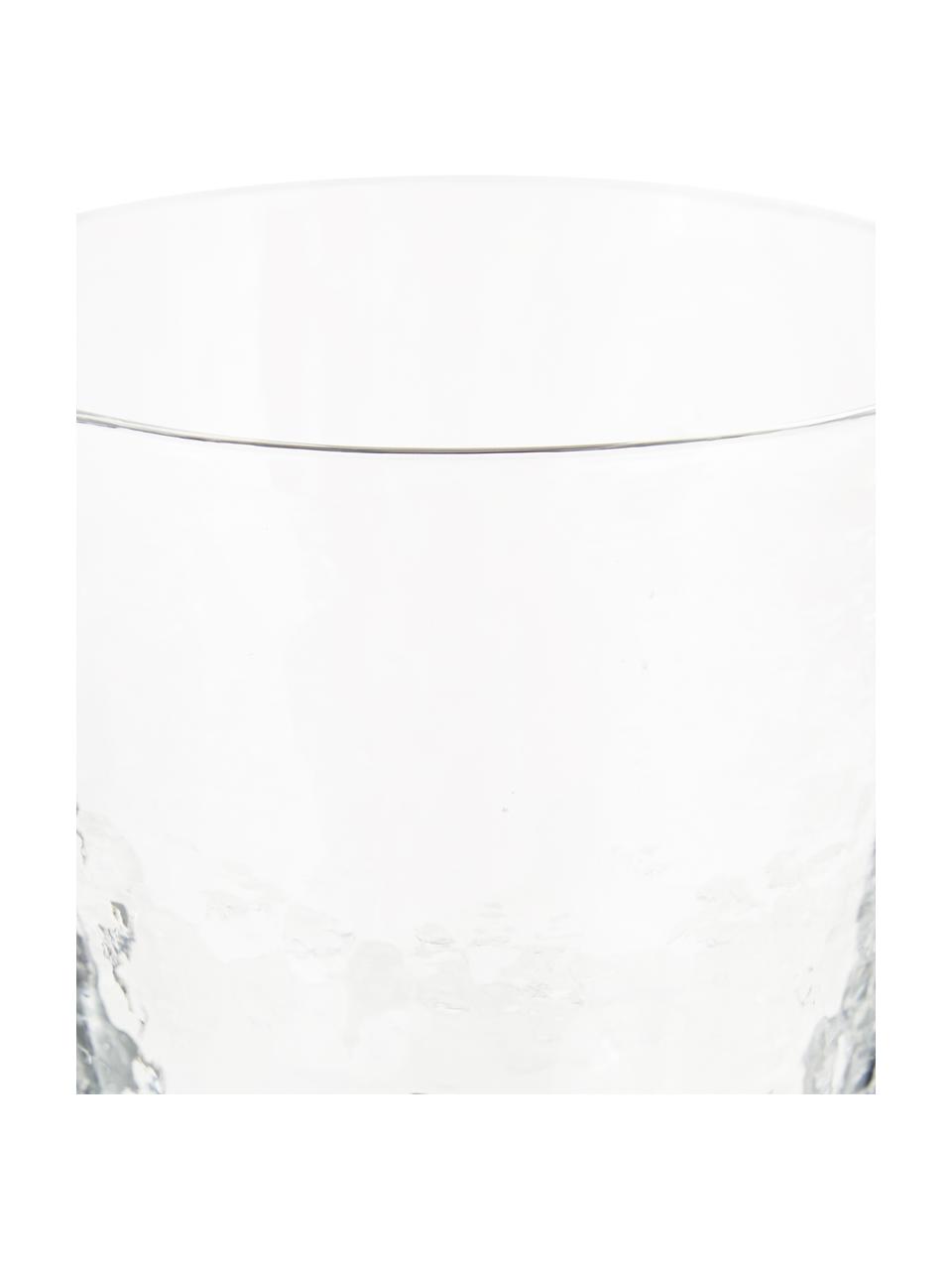 Mondgeblazen waterglazen Hammered, 4 stuks, Mondgeblazen glas, Transparant, Ø 9 x H 10 cm, 250 ml