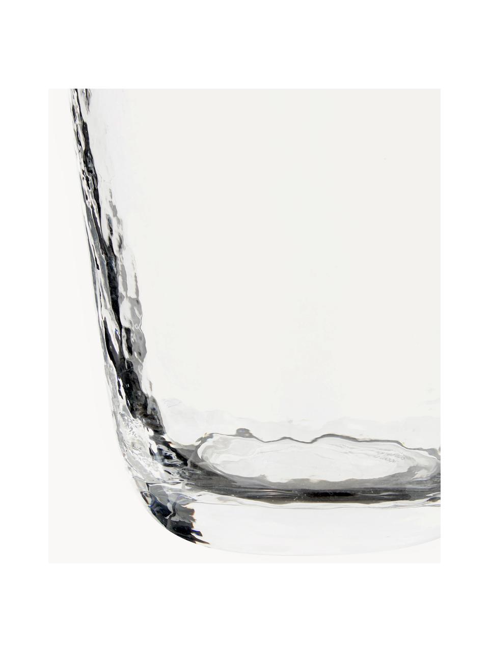 Ručne fúkané poháre na vodu s nerovným povrchom Hammered, 4 ks, Fúkané sklo, Priehľadná, Ø 9 x V 10 cm, 250 ml