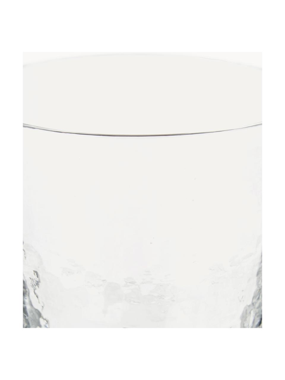 Ručně foukaná sklenices nerovným povrchem Hammered, 4 ks, Foukané sklo, Transparentní, Ø 9 cm, V 10 cm, 250 ml