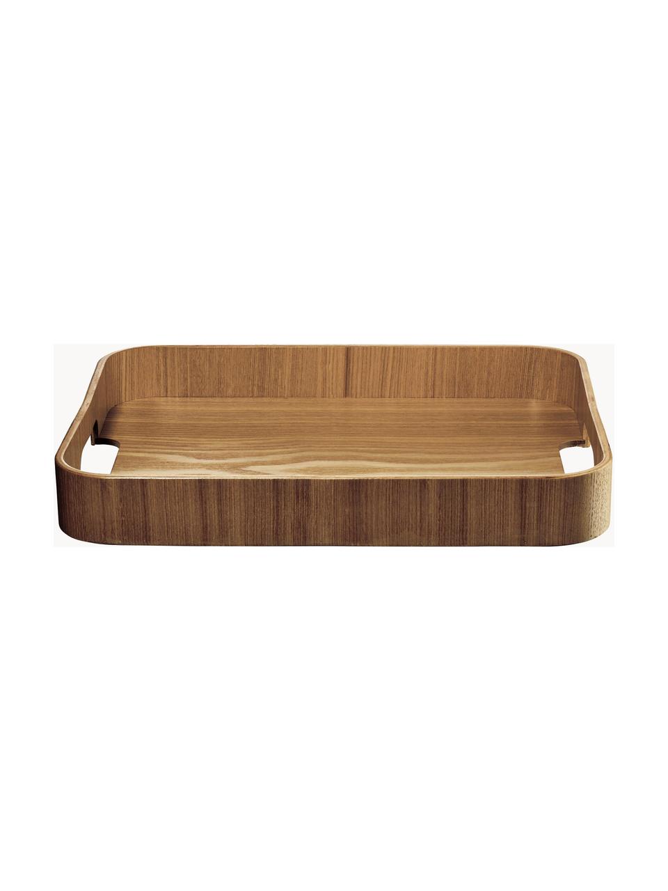 Plateau de service en bois Wood, Bois de saule, Bois foncé, larg. 35 x prof. 27 cm