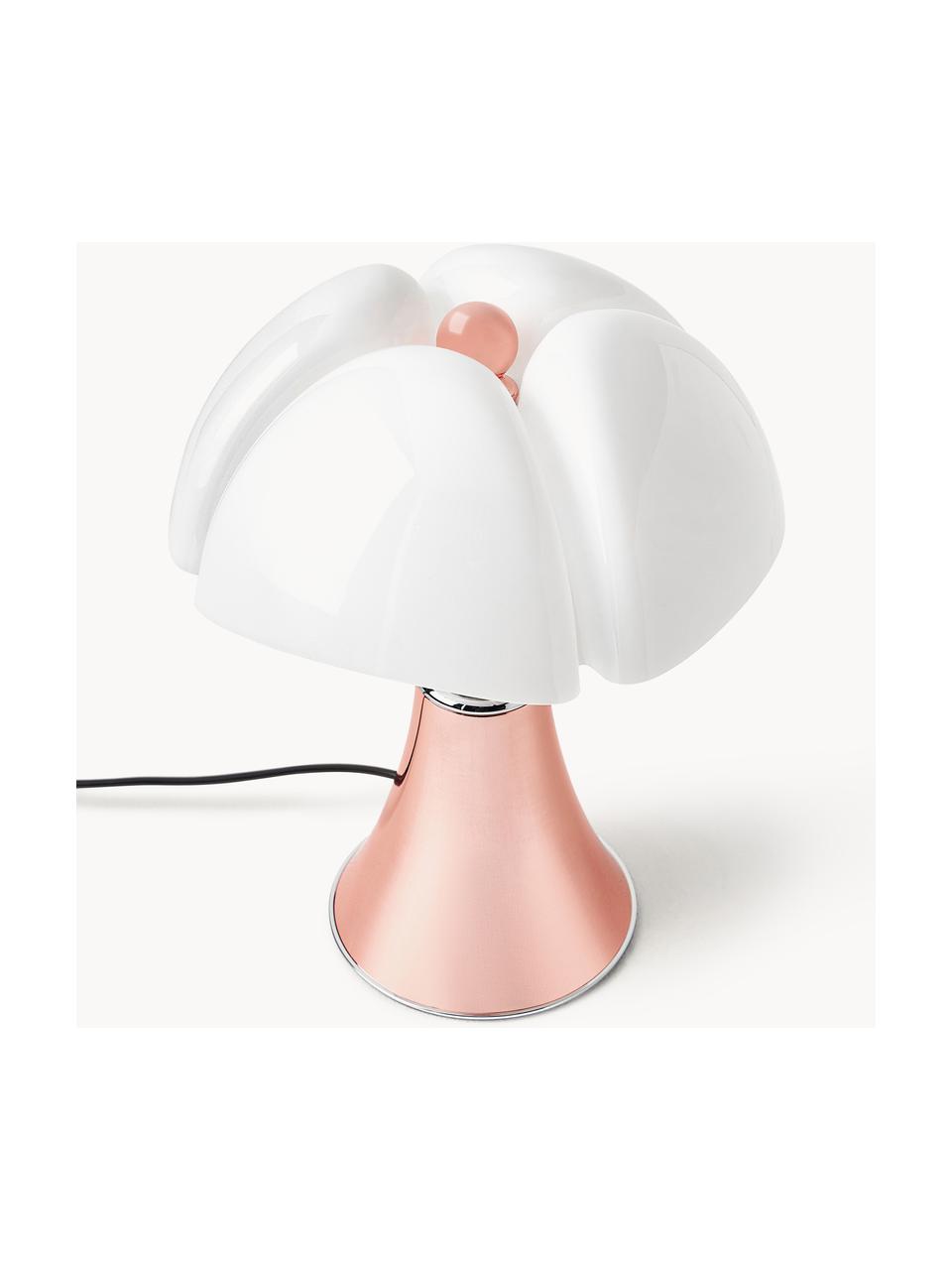 Lampa stołowa LED z funkcją przyciemniania Pipistrello, Stelaż: metal, aluminium, lakiero, Nugatowy, błyszczący, Ø 27 x W 35 cm