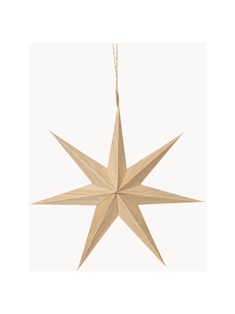 Estrellas para colgar Venice, Ø 20 cm, 2 uds., Madera de álamo, Beige, Ø 20 x Al 4 cm