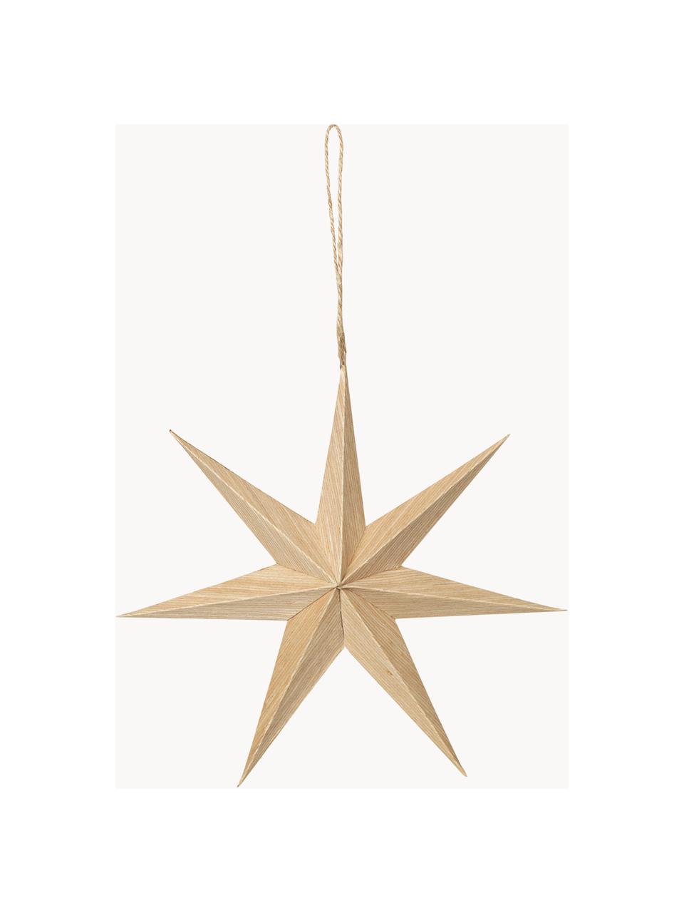 Estrellas para colgar Venice, Ø 20 cm, 2 uds., Madera de álamo, Beige, Ø 20 x Al 4 cm