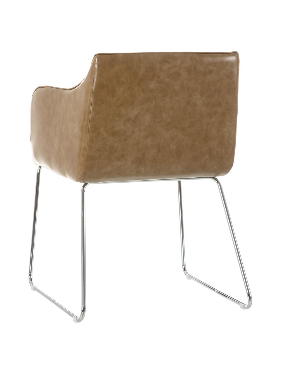 Krzesło ze sztucznej skóry Alice, Tapicerka: sztuczna skóra (PU), Brązowy, S 57 x G 55 cm