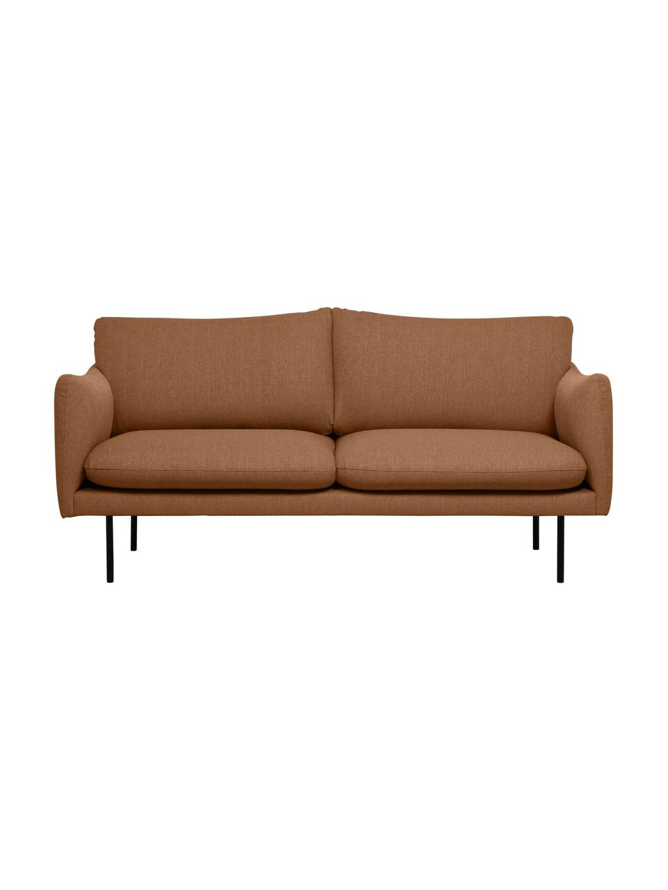 Sofa Moby (2-Sitzer) in Nougat mit Metall-Füßen, Bezug: Polyester Der hochwertige, Füße: Metall, pulverbeschichtet, Webstoff Nougat, B 170 x T 95 cm