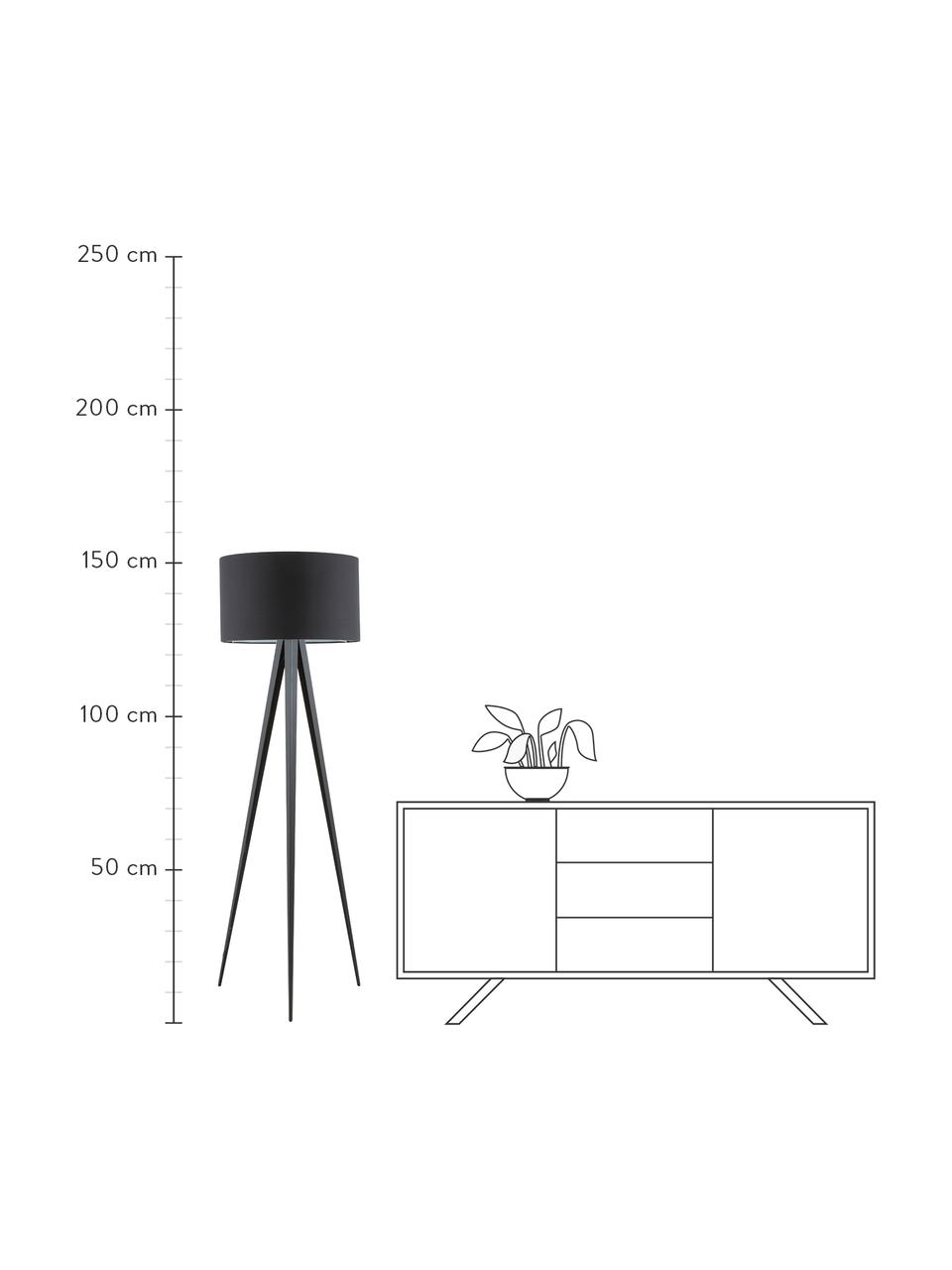 Lampa podłogowa trójnóg w stylu scandi Jake, Czarny, Ø 50 x W 154 cm