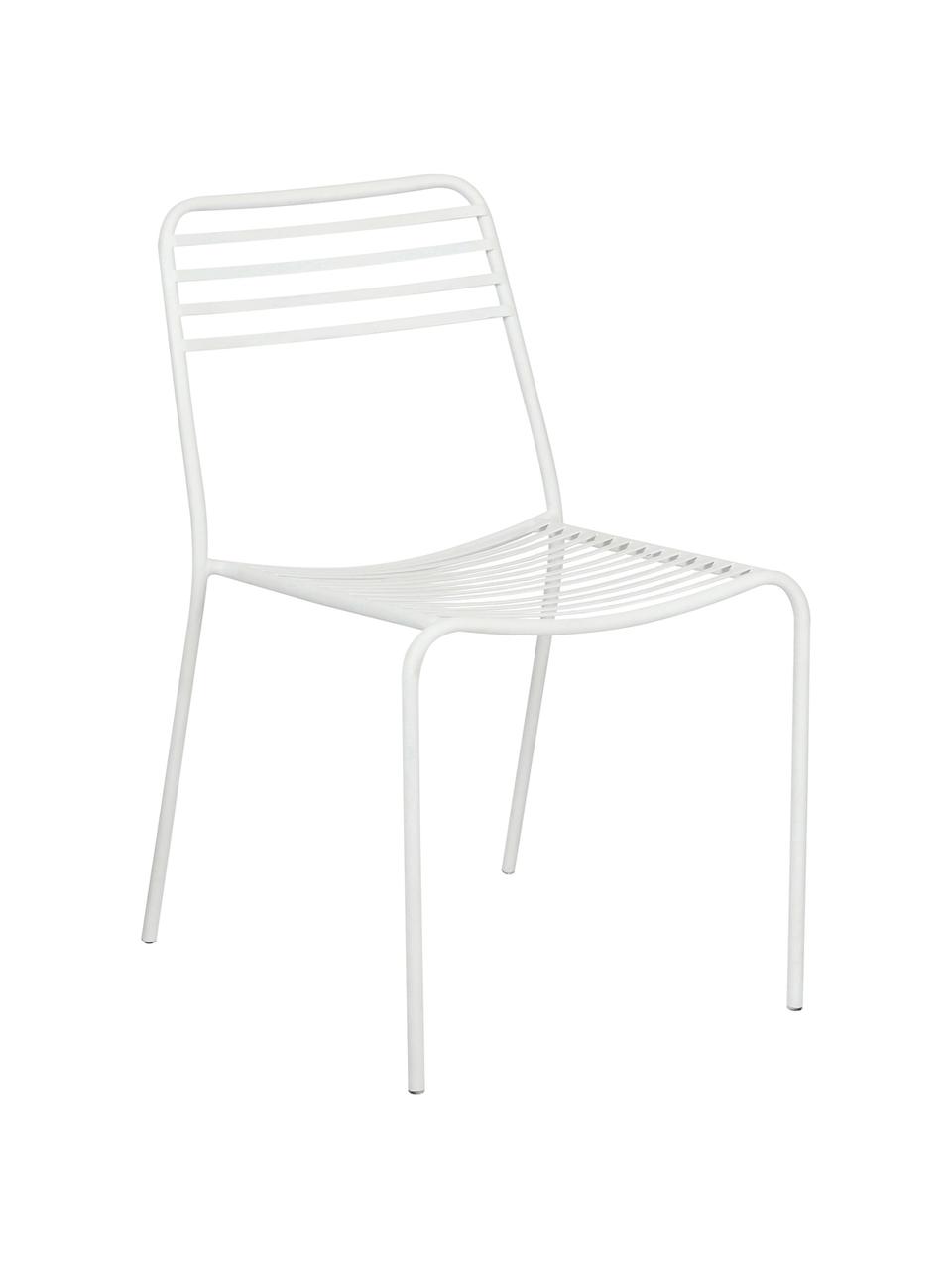 Krzesło balkonowe z metalu Tula, 2szt., Metal malowany proszkowo, Biały, S 48 x G 54 cm