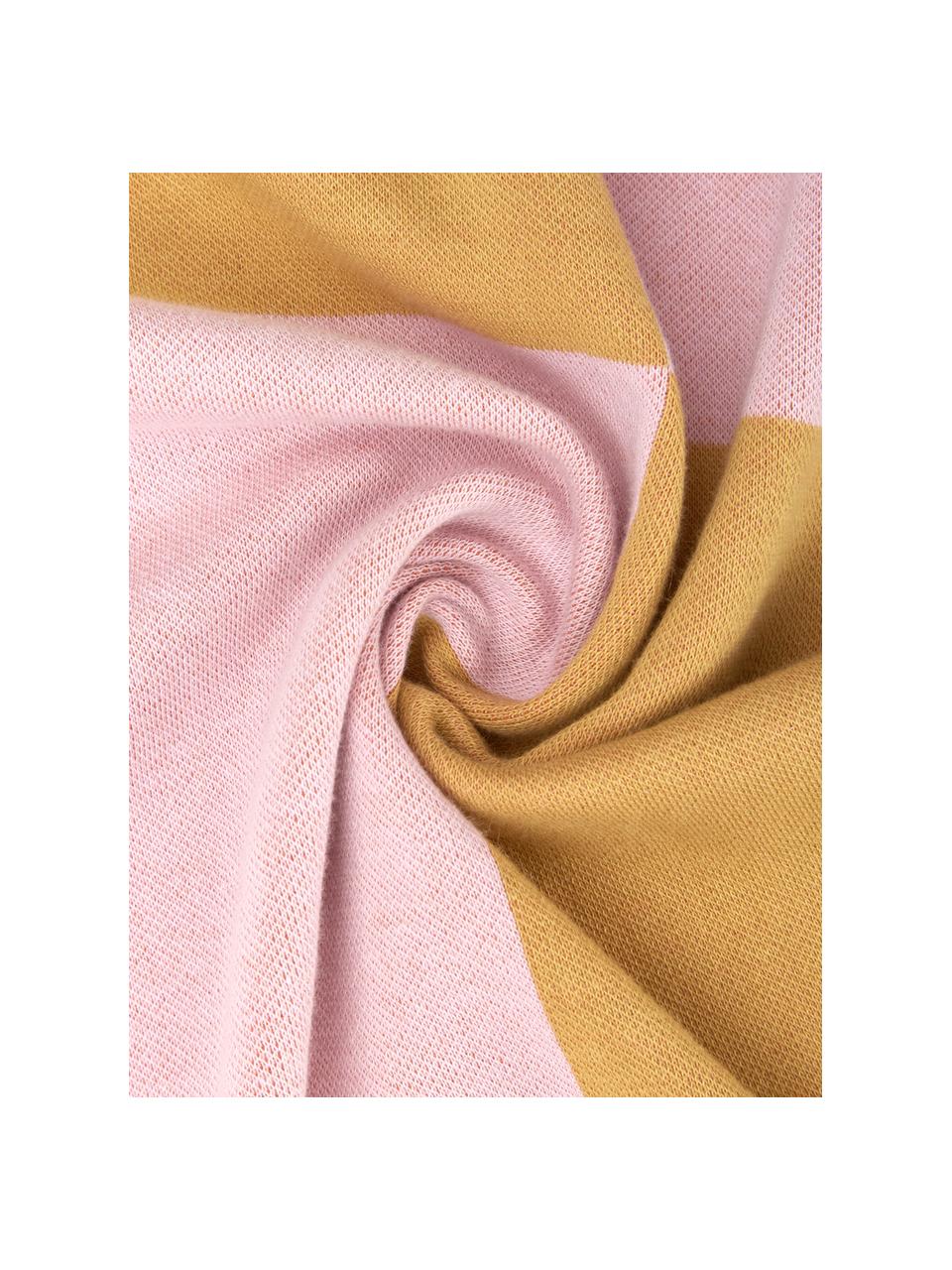 Manta de algodón ecológico Kiki, 100% algodón con certificado GOTS, Naranja, mostaza y rosa, An 130 x L 170 cm
