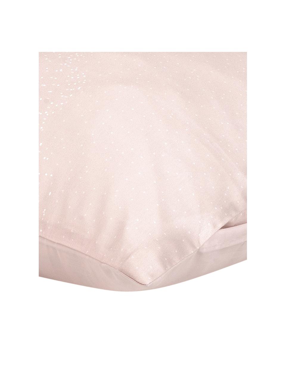 Obliečka na vankúš z bavlneného saténu Yuma, 2 ks, Bledoružová, biela, sivá, Š 40 x D 80 cm